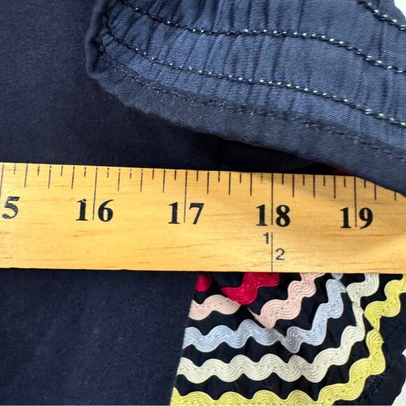 Stella & Dot Blue Ruffled Sleeve Blouse Womens S Ric Rack Flutter Ruffled Boho - Picture 2 of 7